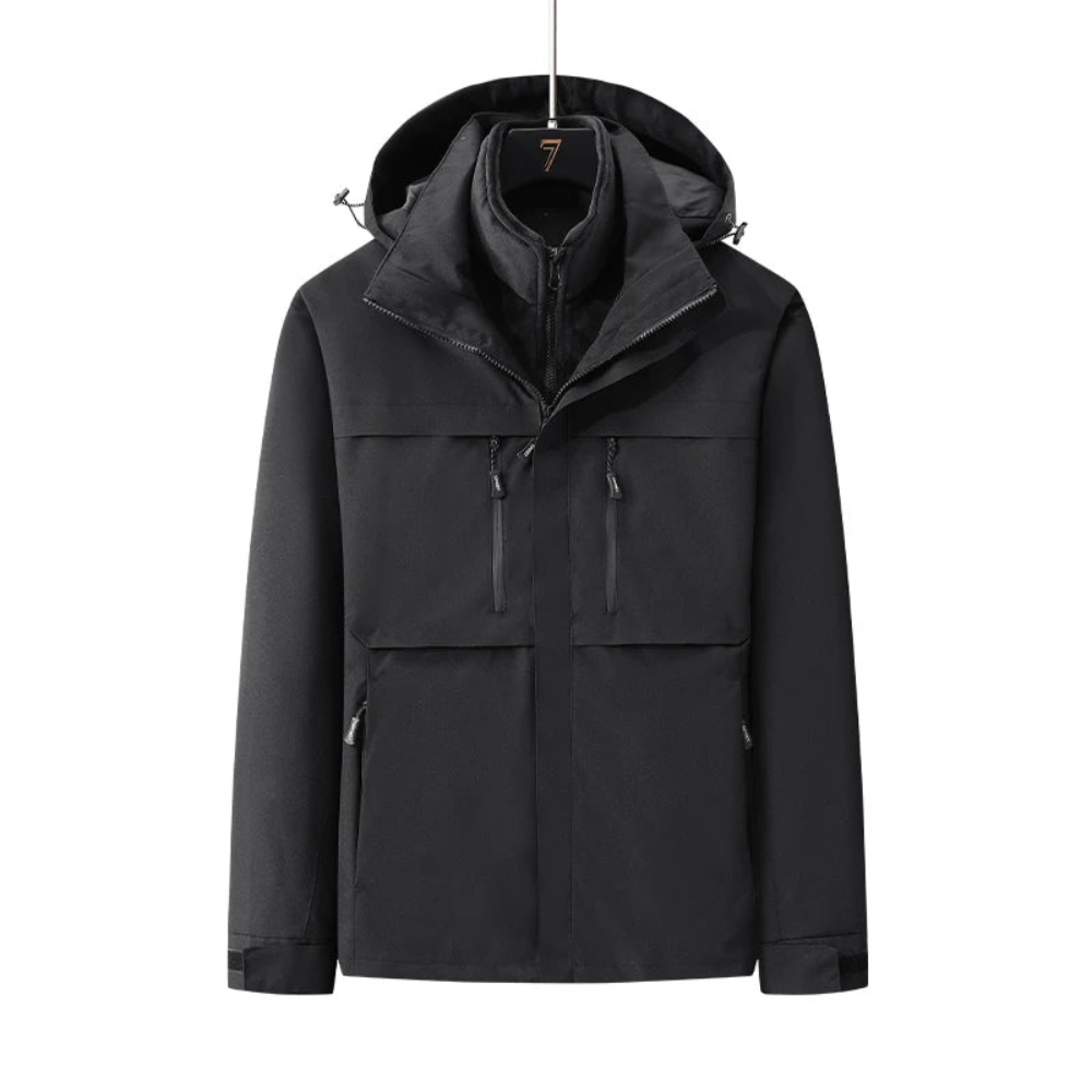 Ski Jacket Women Removable Inner Layer and Front Zipper Closure