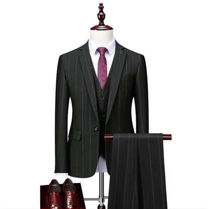 Suit Men Elegant Slim 3 Piece Formal Set