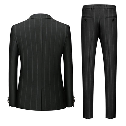 Suit Men Elegant Slim 3 Piece Formal Set