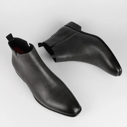 Vintage Leather Men’s Ankle Boots – Classic Appeal