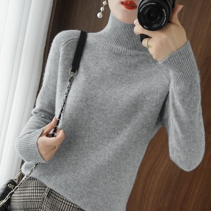 Turtleneck Sweater Women Elegant Warm Long Sleeve Winter Top