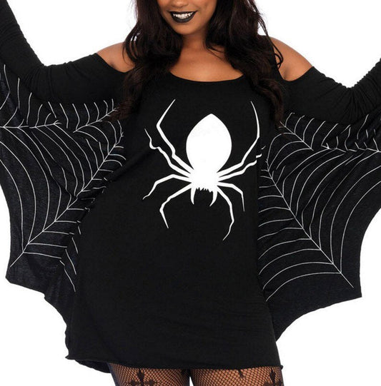 Women’s gothic spider halloween dress - mini costume outfit
