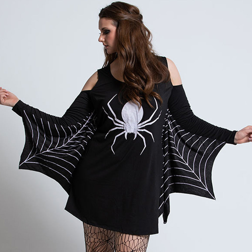 Women’s gothic spider halloween dress - mini costume outfit