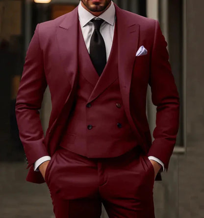 Suit Men Three Piece Comfort Fit Refined Style