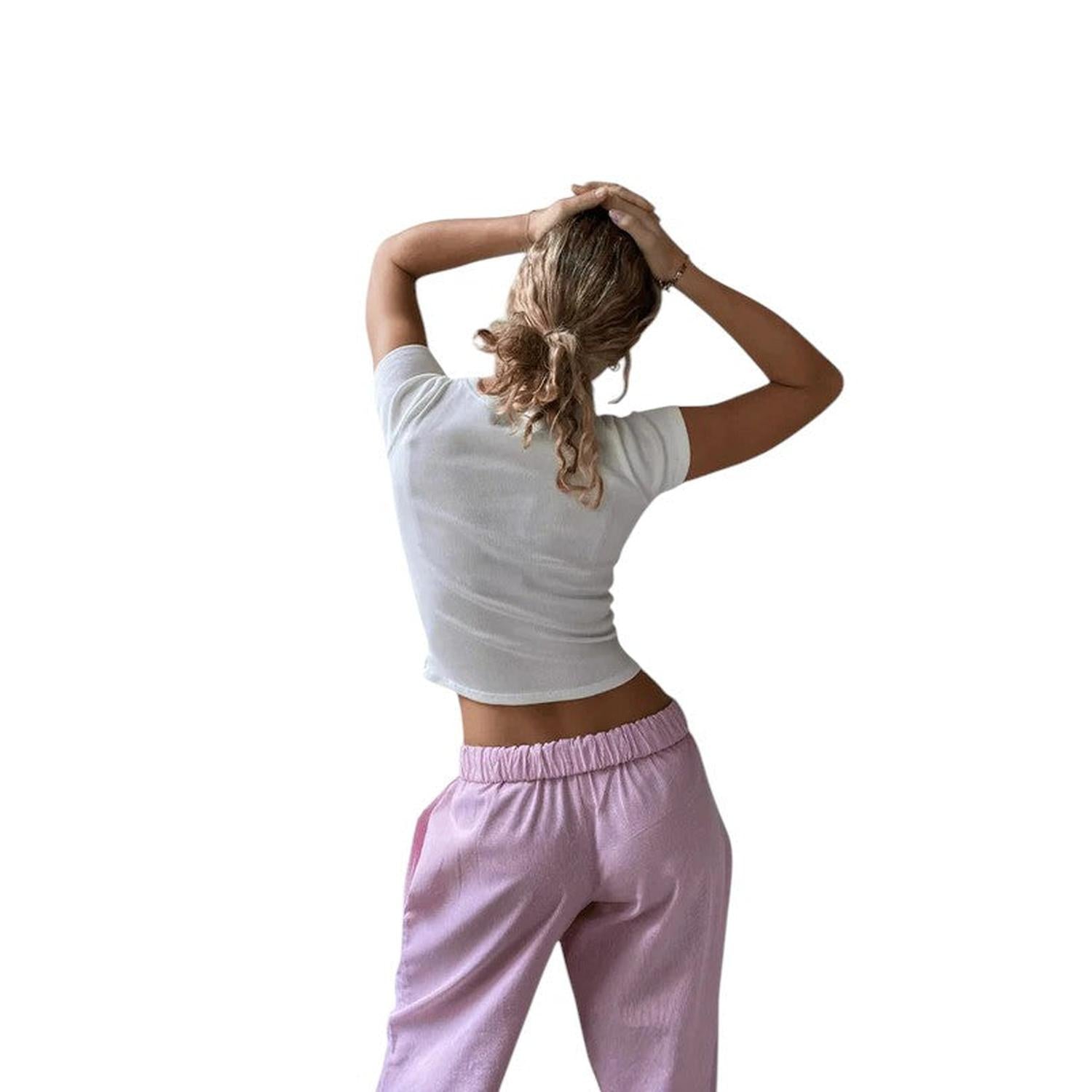 Casual lounge trousers for women – elastic waistband and breathable comfort