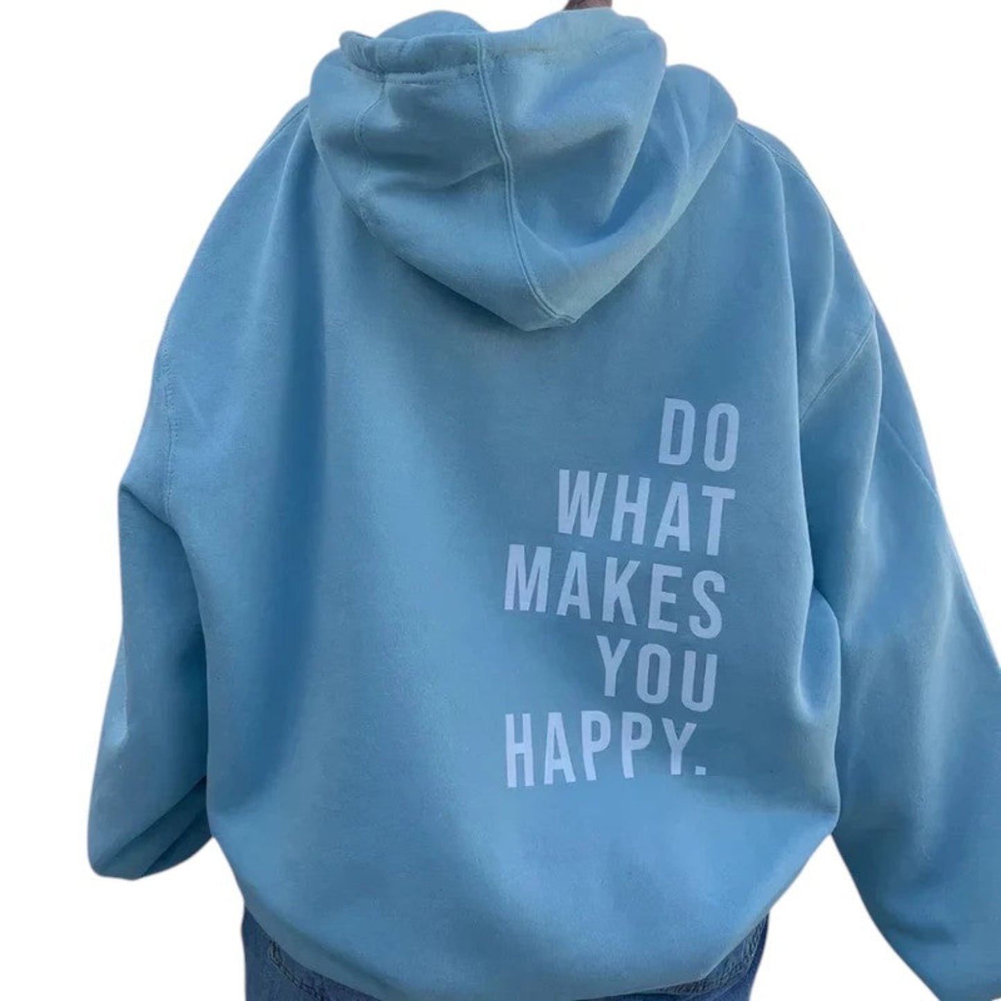 Casual women’s hoodie – text print pullover with soft fabric and hood