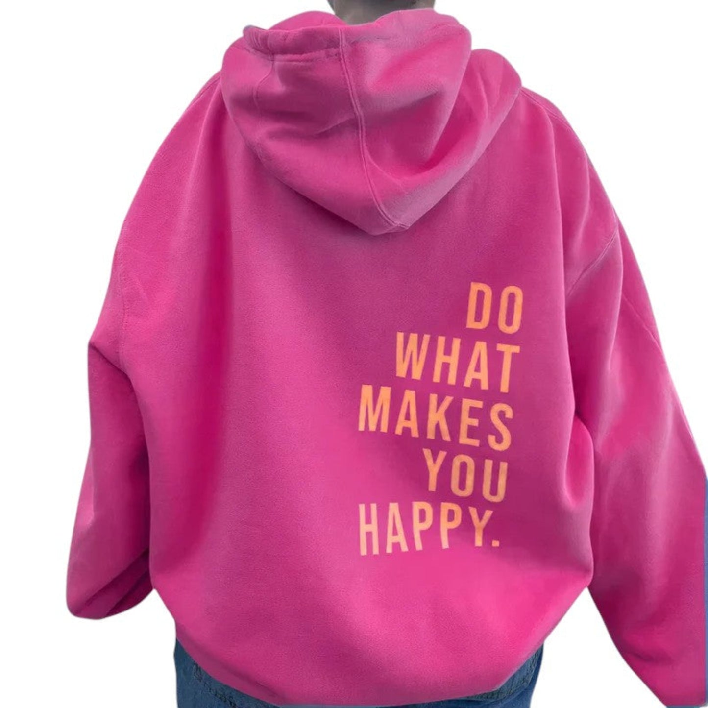 Casual women’s hoodie – text print pullover with soft fabric and hood