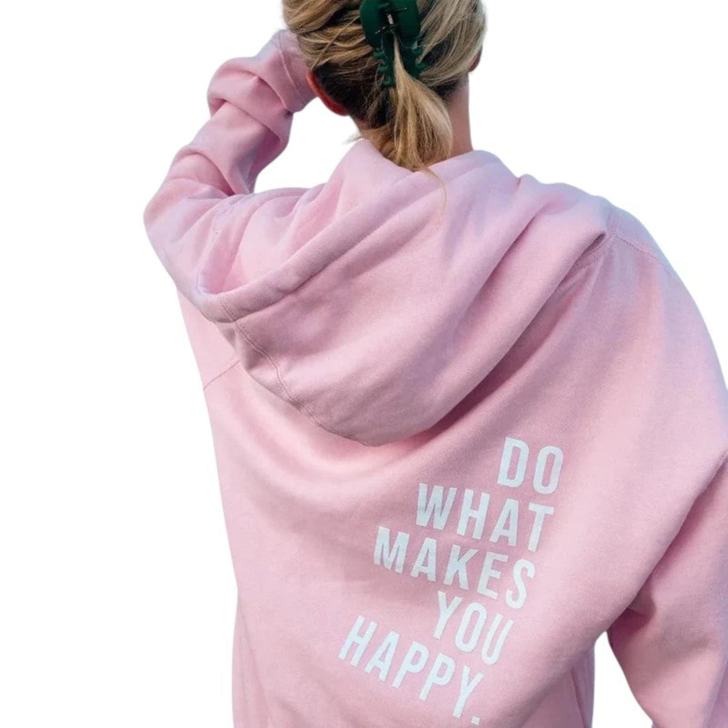 Casual women’s hoodie – text print pullover with soft fabric and hood