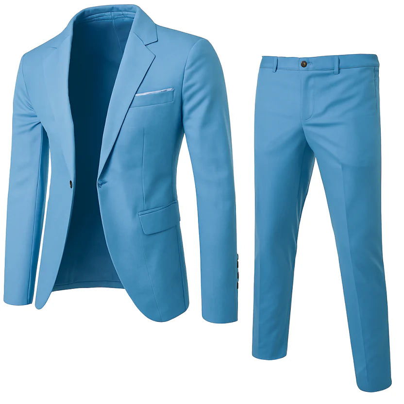 Suit Set Men Classic 2 Piece Wedding Guest Modern Fit