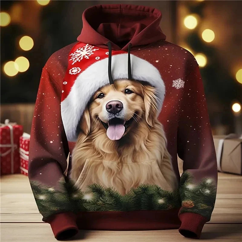 Men’s Christmas Hoodie - Festive Hoodie with Ribbed Sleeves