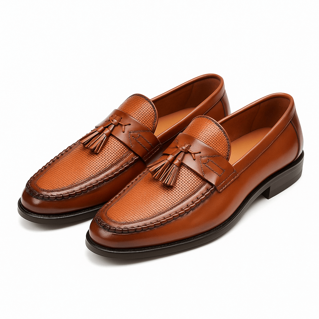 Tassel Loafers Men Woven Elegant Slip-On Design