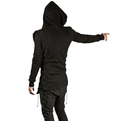 Gothic lace-up hoodie for men