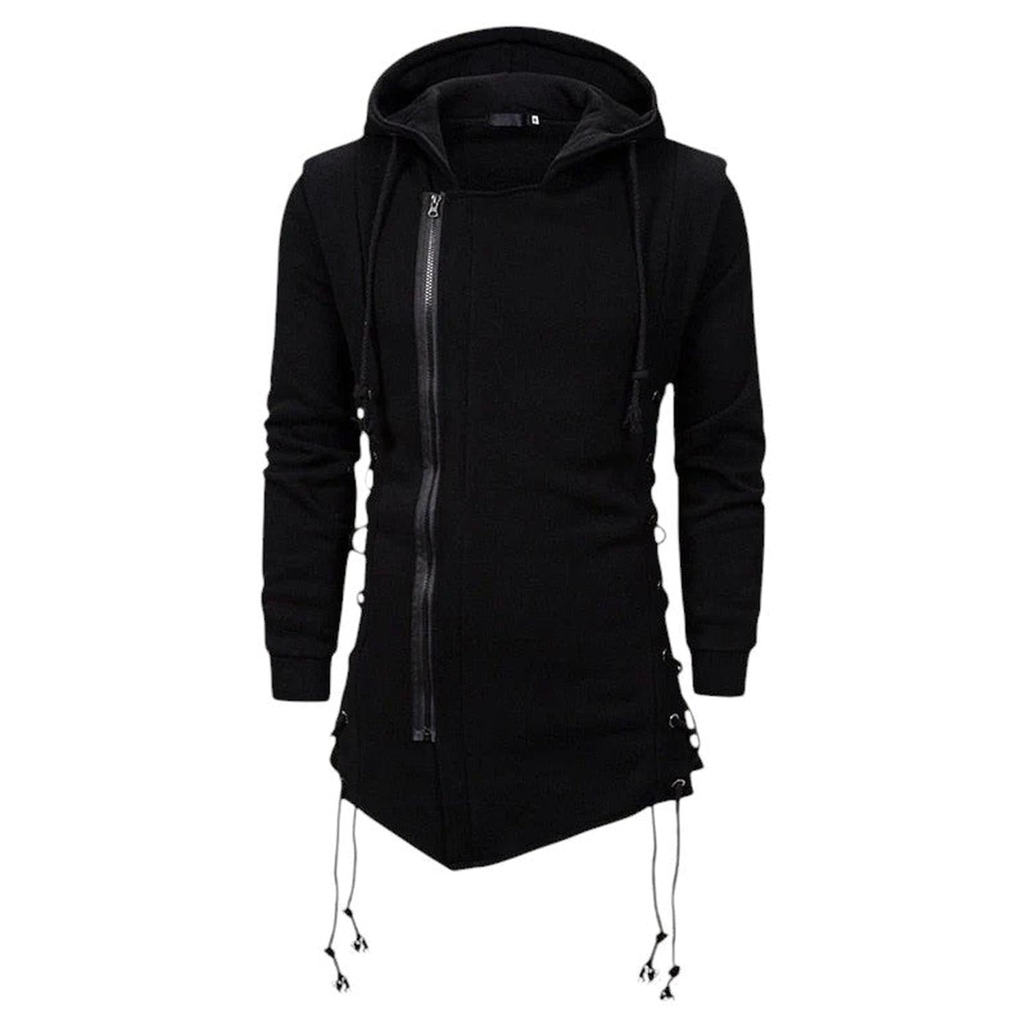 Gothic lace-up hoodie for men