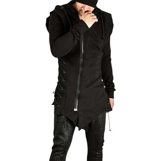 Gothic lace-up hoodie for men