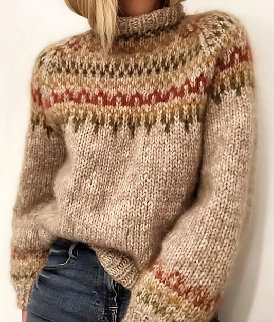 Sweater Women Warm Turtleneck Knit Elegant Fit