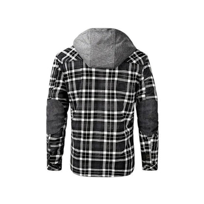 Hooded checked jacket for men