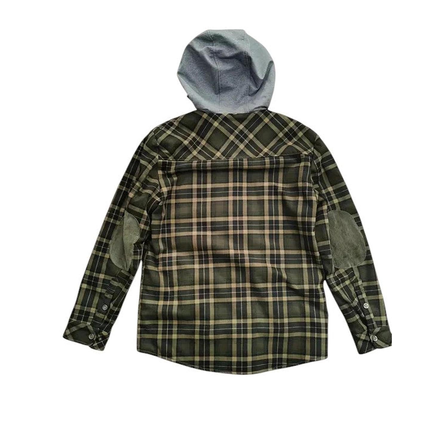 Hooded checked jacket for men