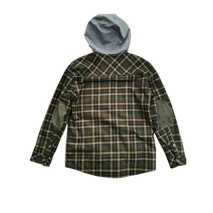 Hooded checked jacket for men