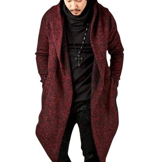Hooded jacket with irregular hem for men