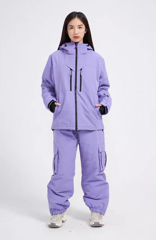 Ski Suit Unisex Waterproof Windproof Jacket and Pants Set Design