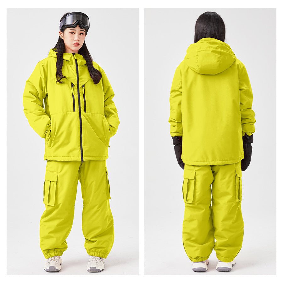 Ski Suit Unisex Waterproof Windproof Jacket and Pants Set Design
