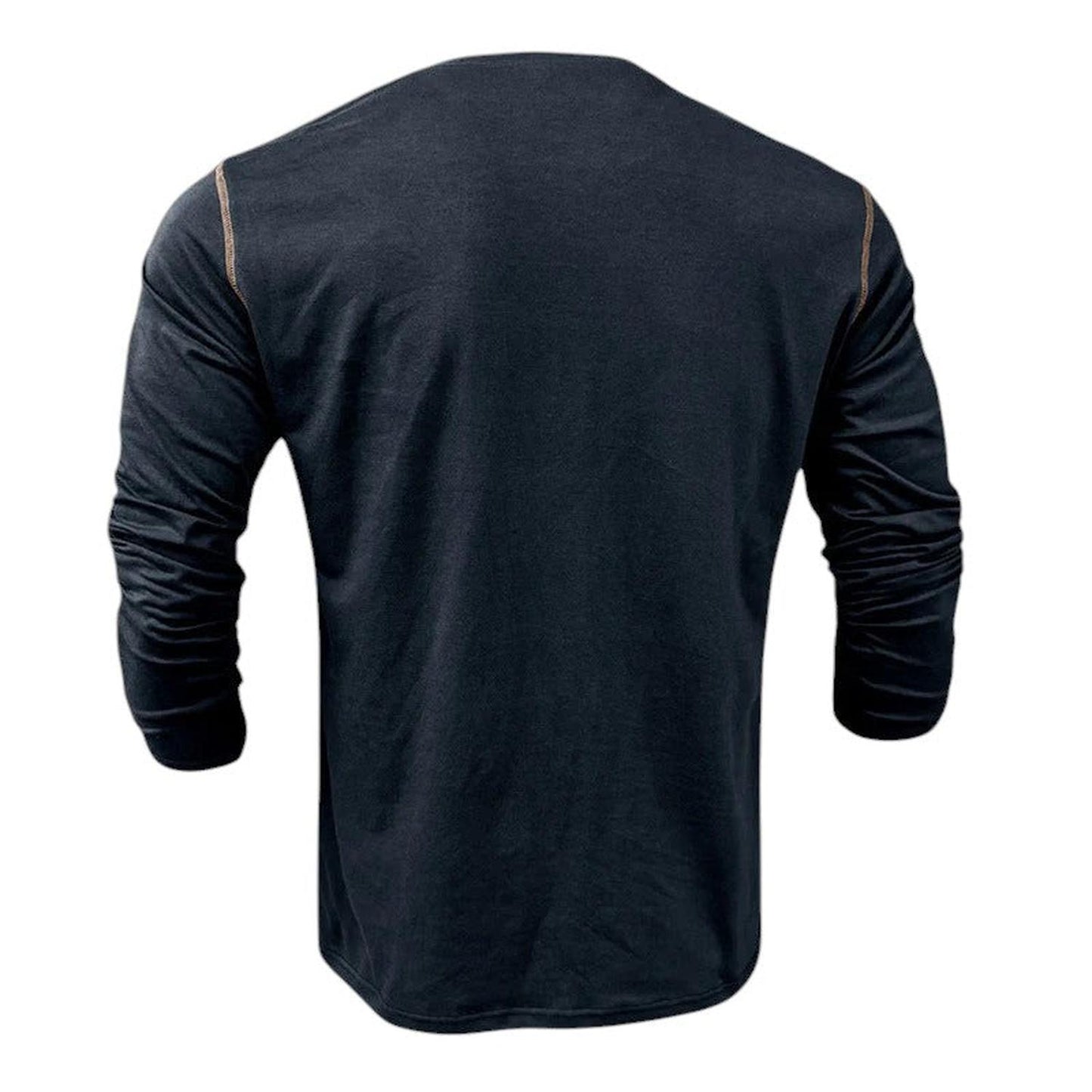 Men’s Henley Shirt - 100% Cotton - Long Sleeve - Buttoned Placket - Casual Fit
