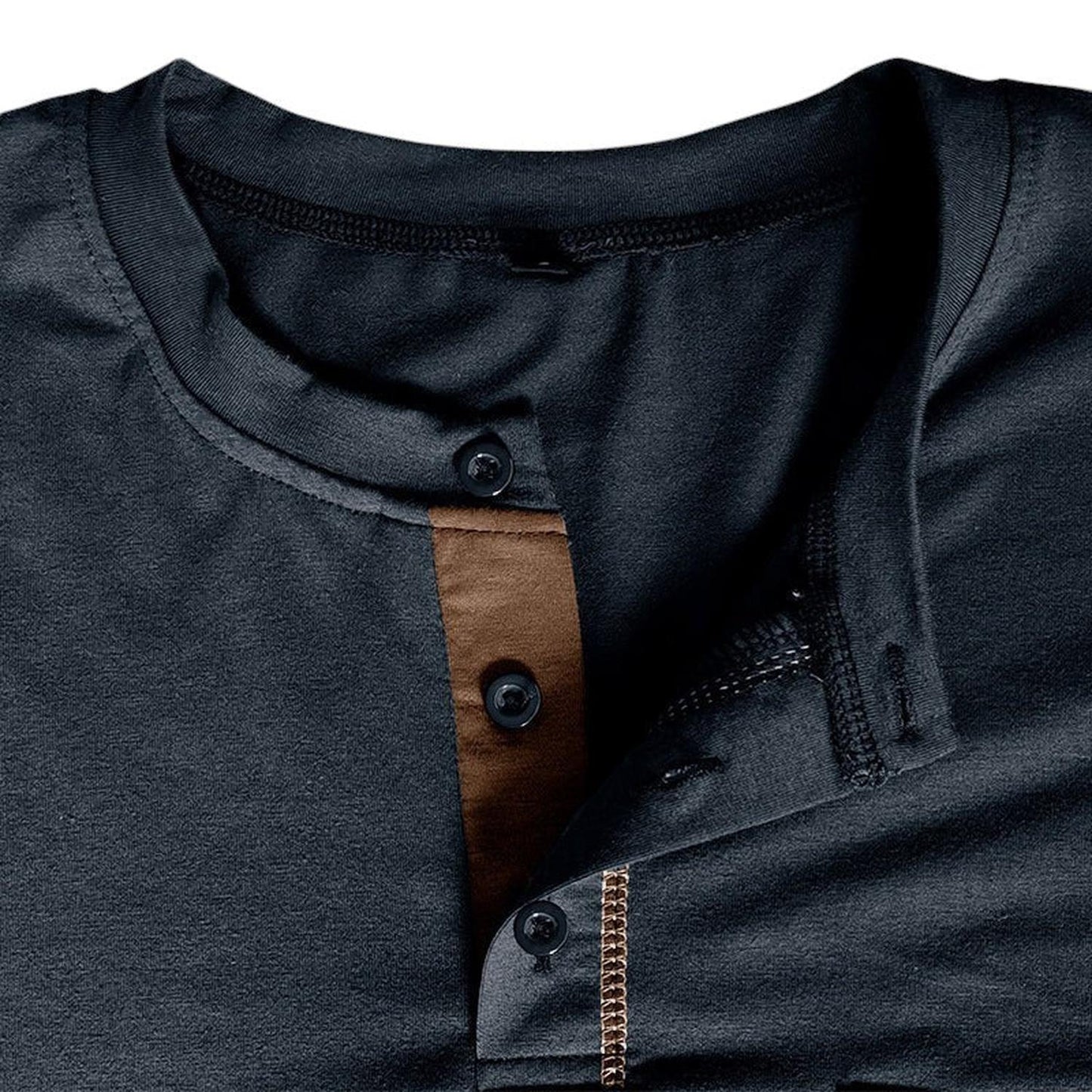 Men’s Henley Shirt - 100% Cotton - Long Sleeve - Buttoned Placket - Casual Fit