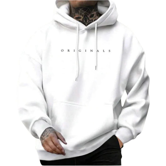 Men's Minimalist Oversized Hoodie - Cotton Streetwear Sweatshirt, Casual Athleisure