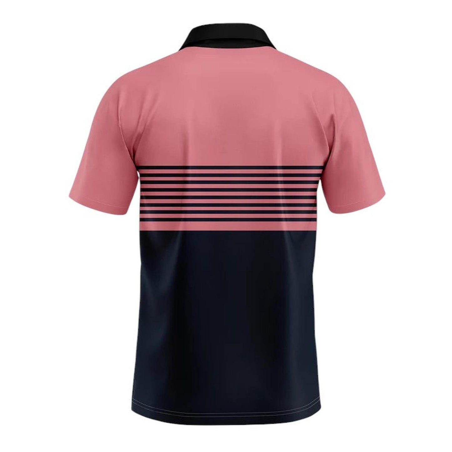 Men's Polo Shirt - Slim Fit - Short Sleeve - Striped Chest Design - Button Placket