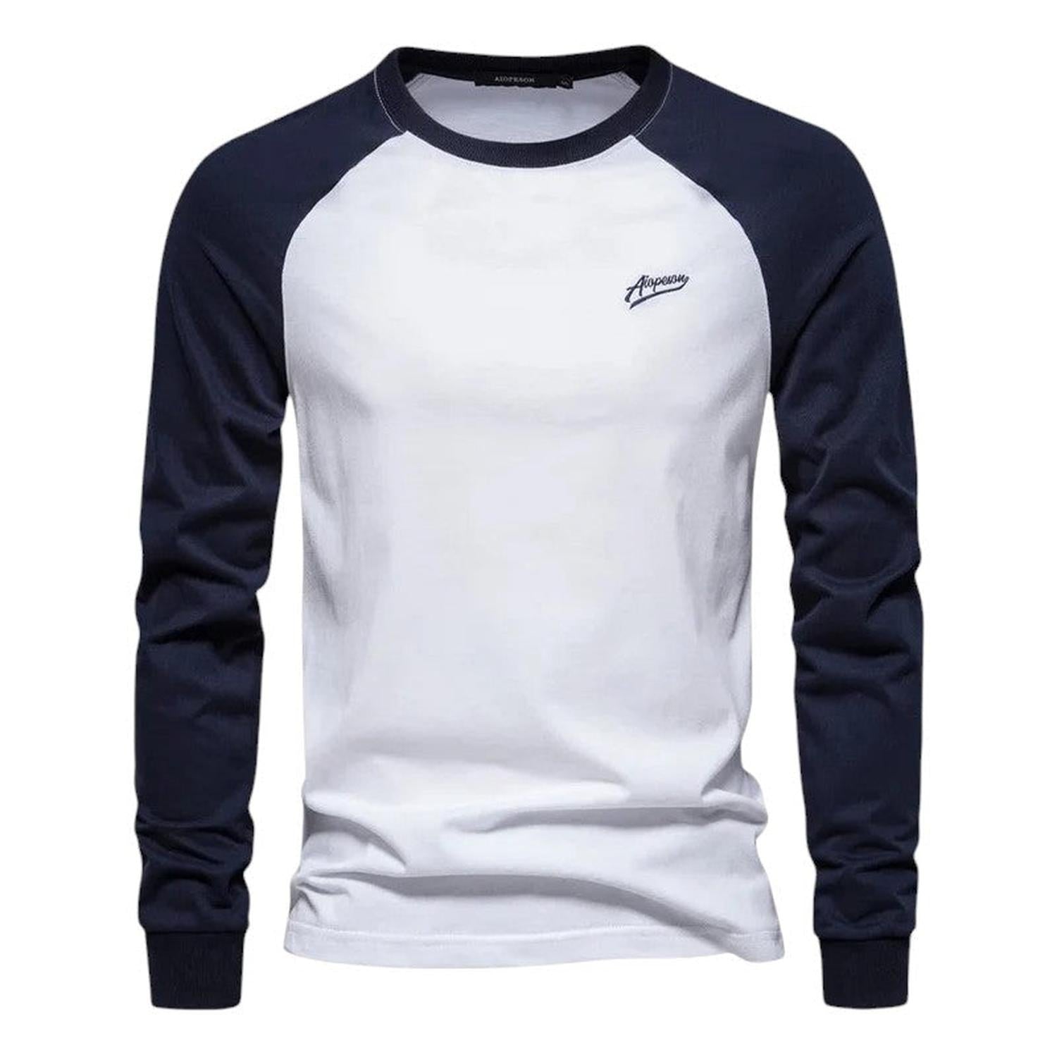 Men’s Raglan Shirt – Long Sleeve – Crew Neck – Regular Fit – Casual Sportswear