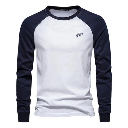 Men’s Raglan Shirt – Long Sleeve – Crew Neck – Regular Fit – Casual Sportswear