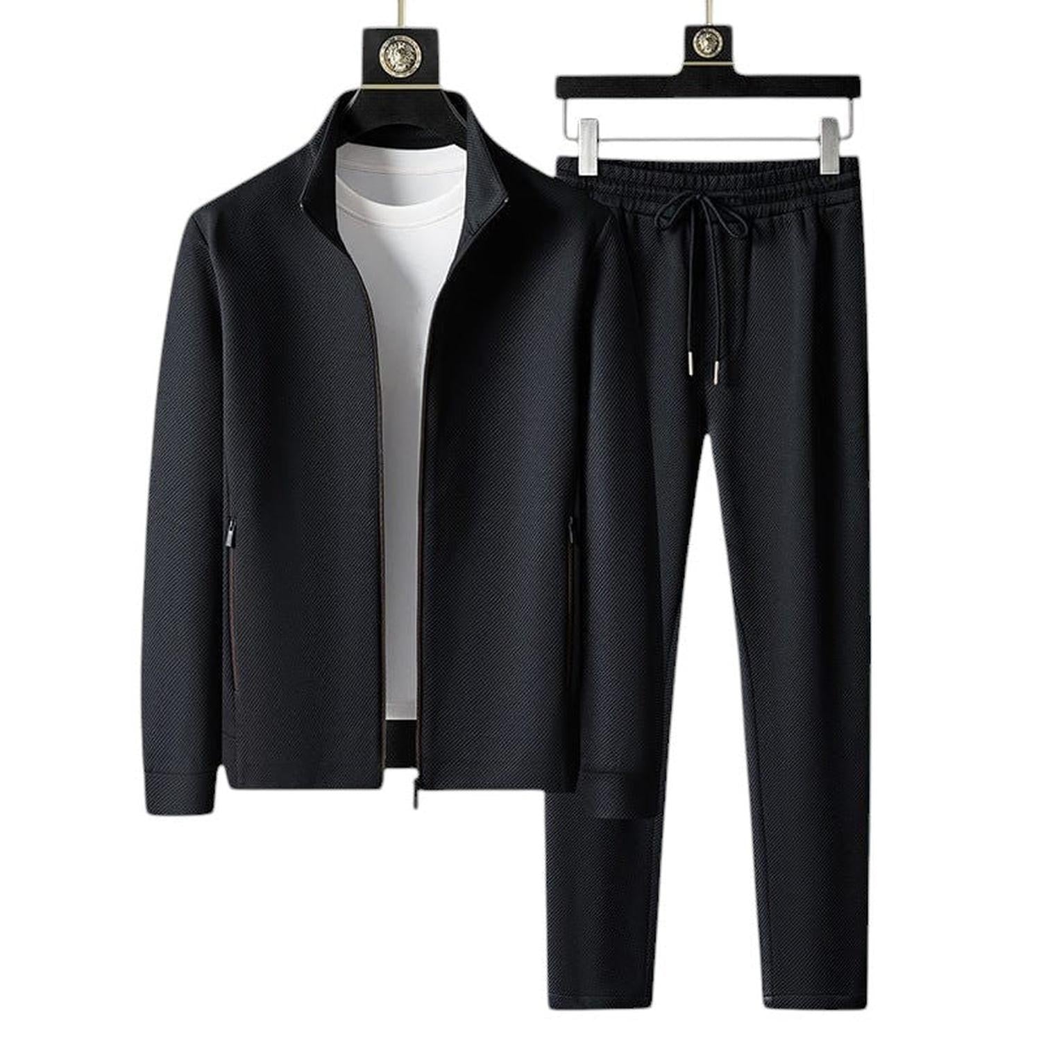 Men’s athletic tracksuit set – lightweight zip jacket and joggers