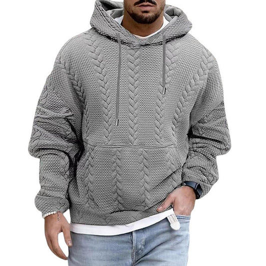 Men's casual long sleeve knitted hoodie