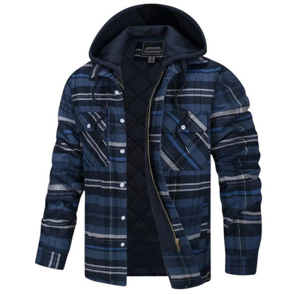 Men's checked long sleeve jacket