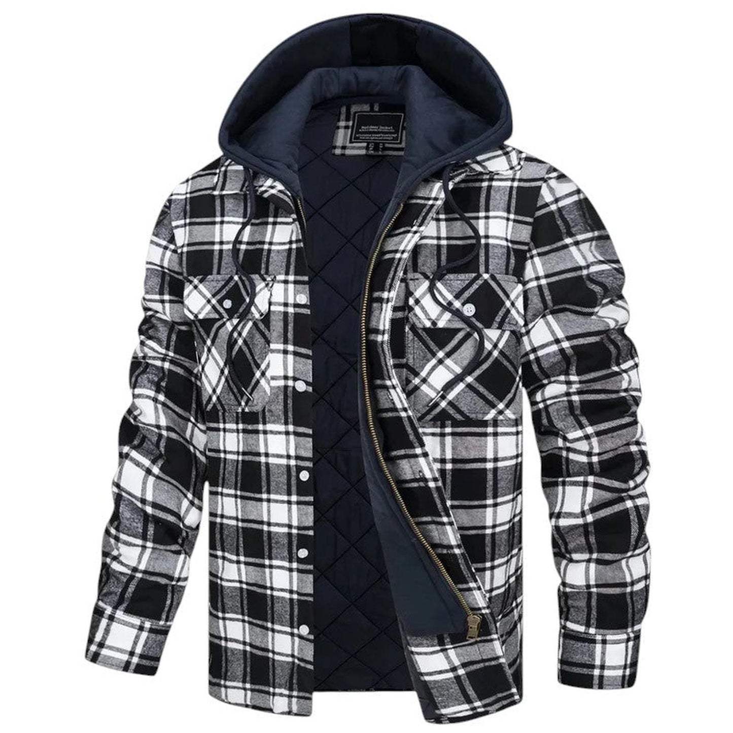 Men's checked long sleeve jacket