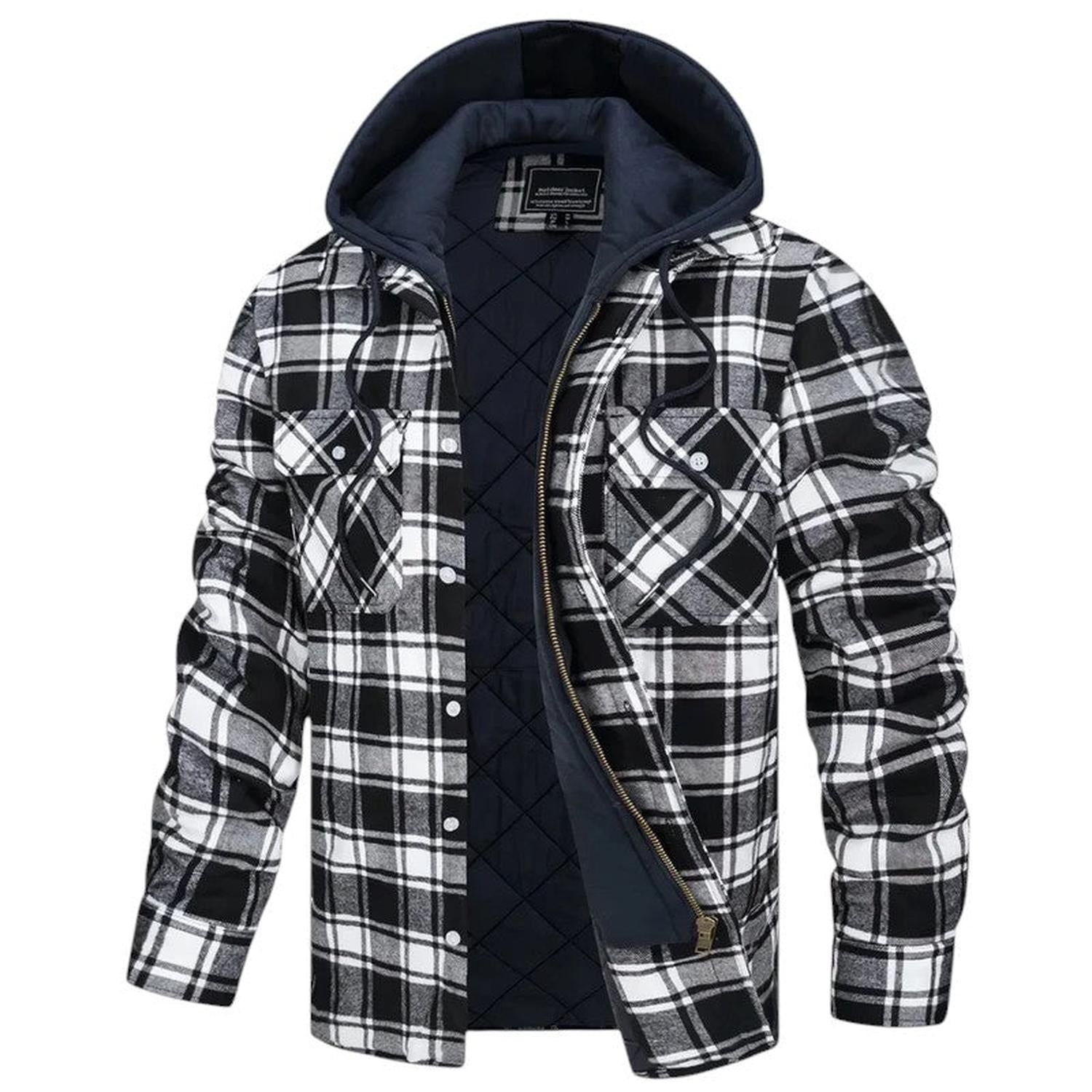 Men's checked long sleeve jacket