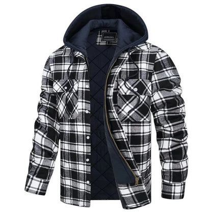 Men's checked long sleeve jacket