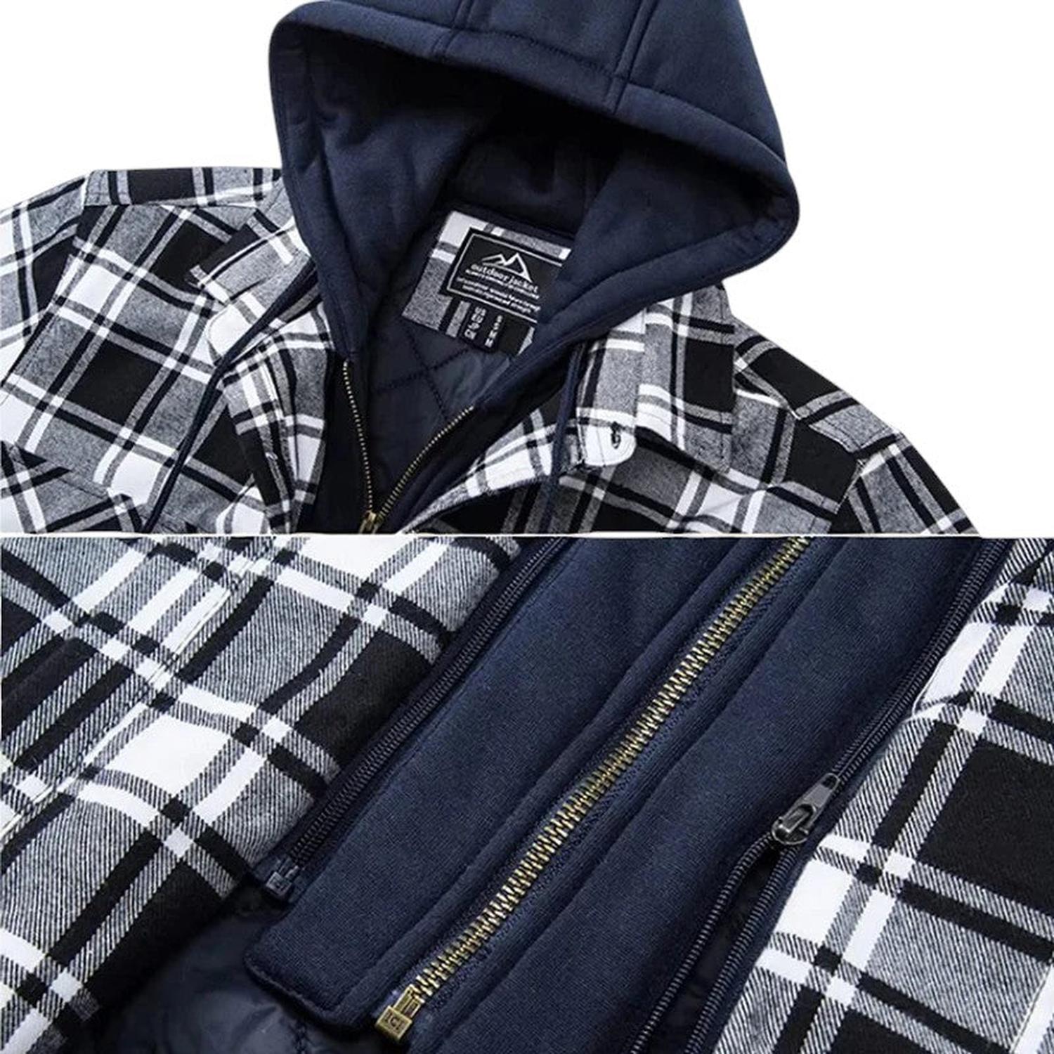Men's checked long sleeve jacket