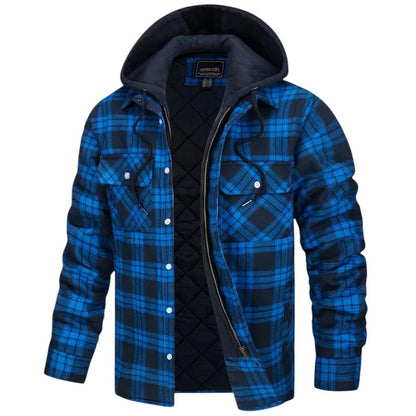 Men's checked long sleeve jacket