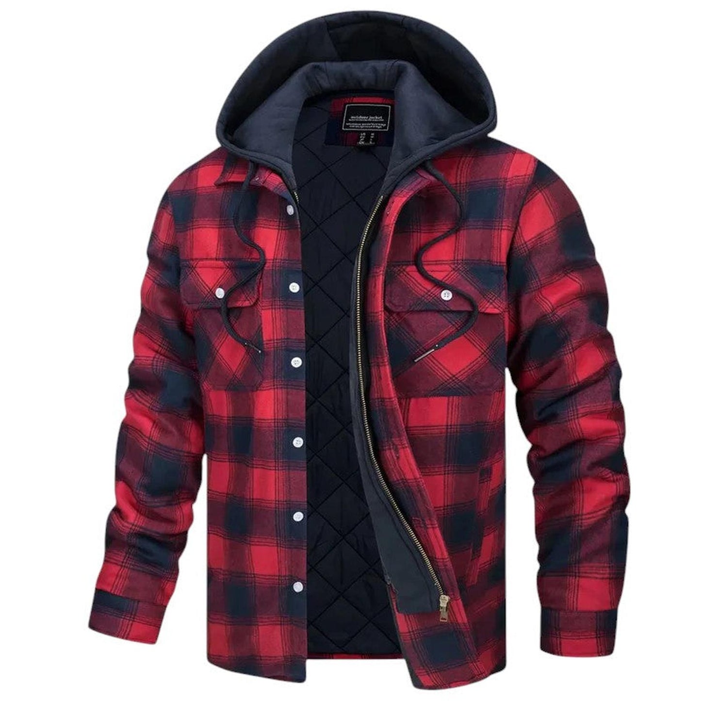 Men's checked long sleeve jacket