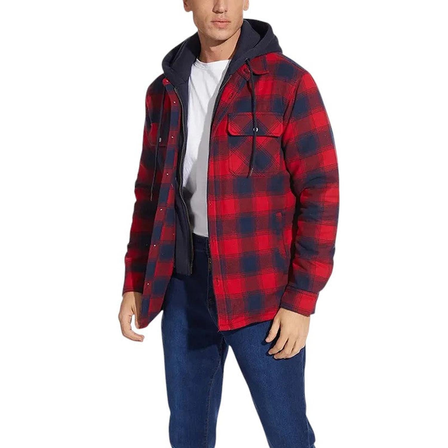 Men's checked long sleeve jacket