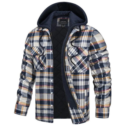Men's checked long sleeve jacket