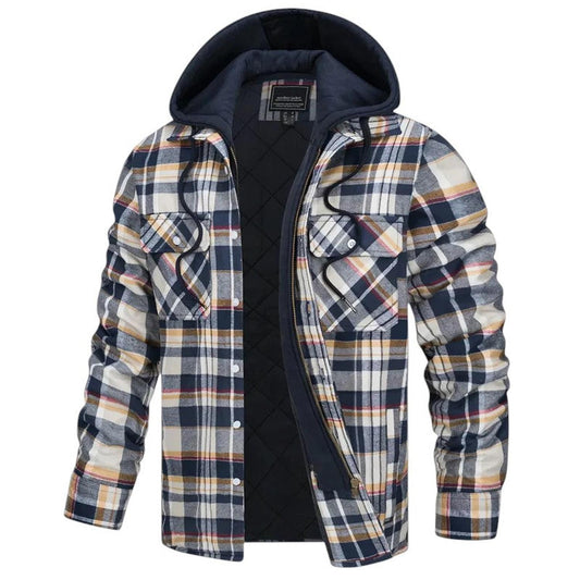 Men's checked long sleeve jacket