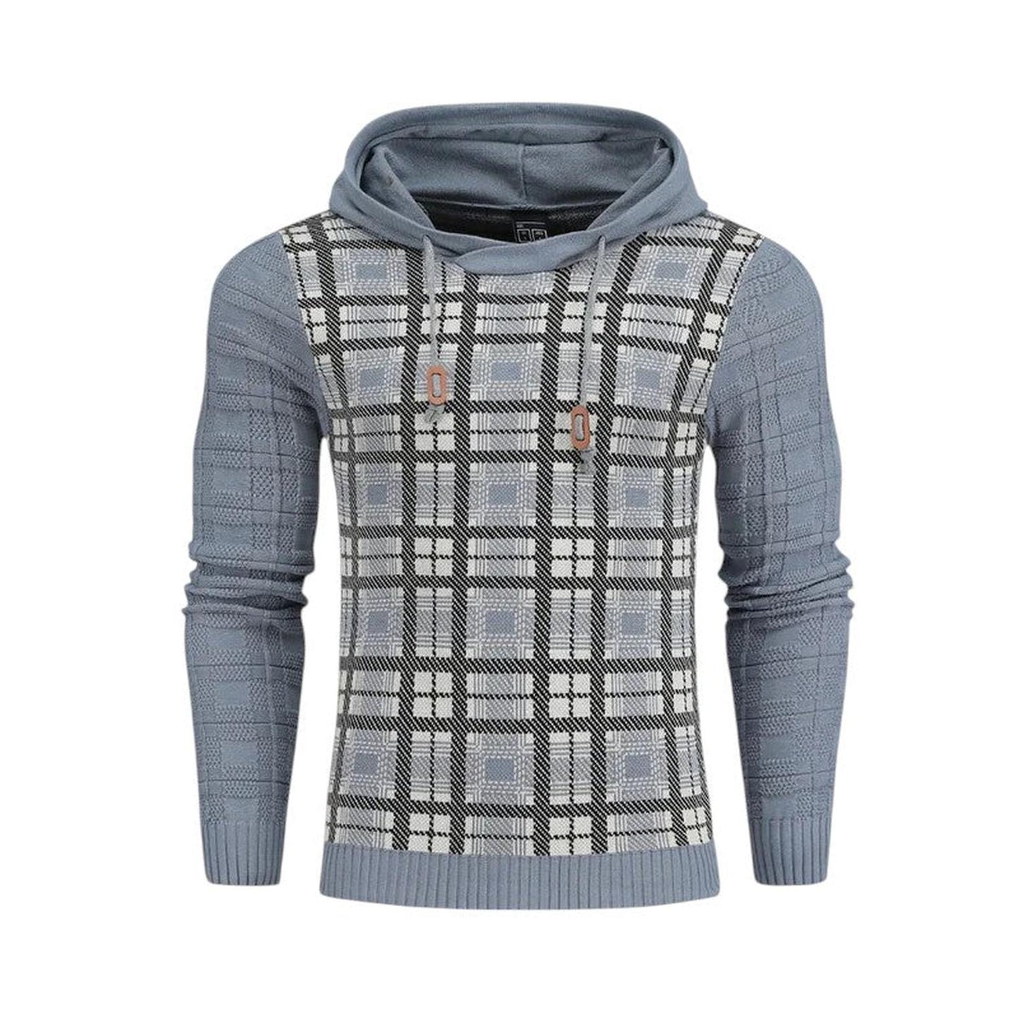 Men's fashionable checkered knitted sweater