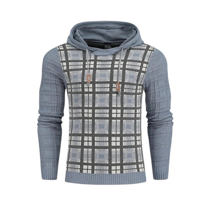 Men's fashionable checkered knitted sweater