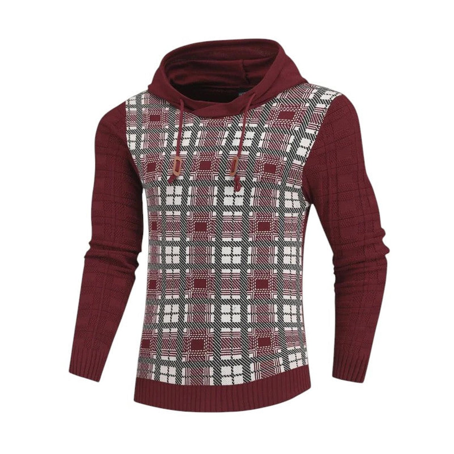 Men's fashionable checkered knitted sweater