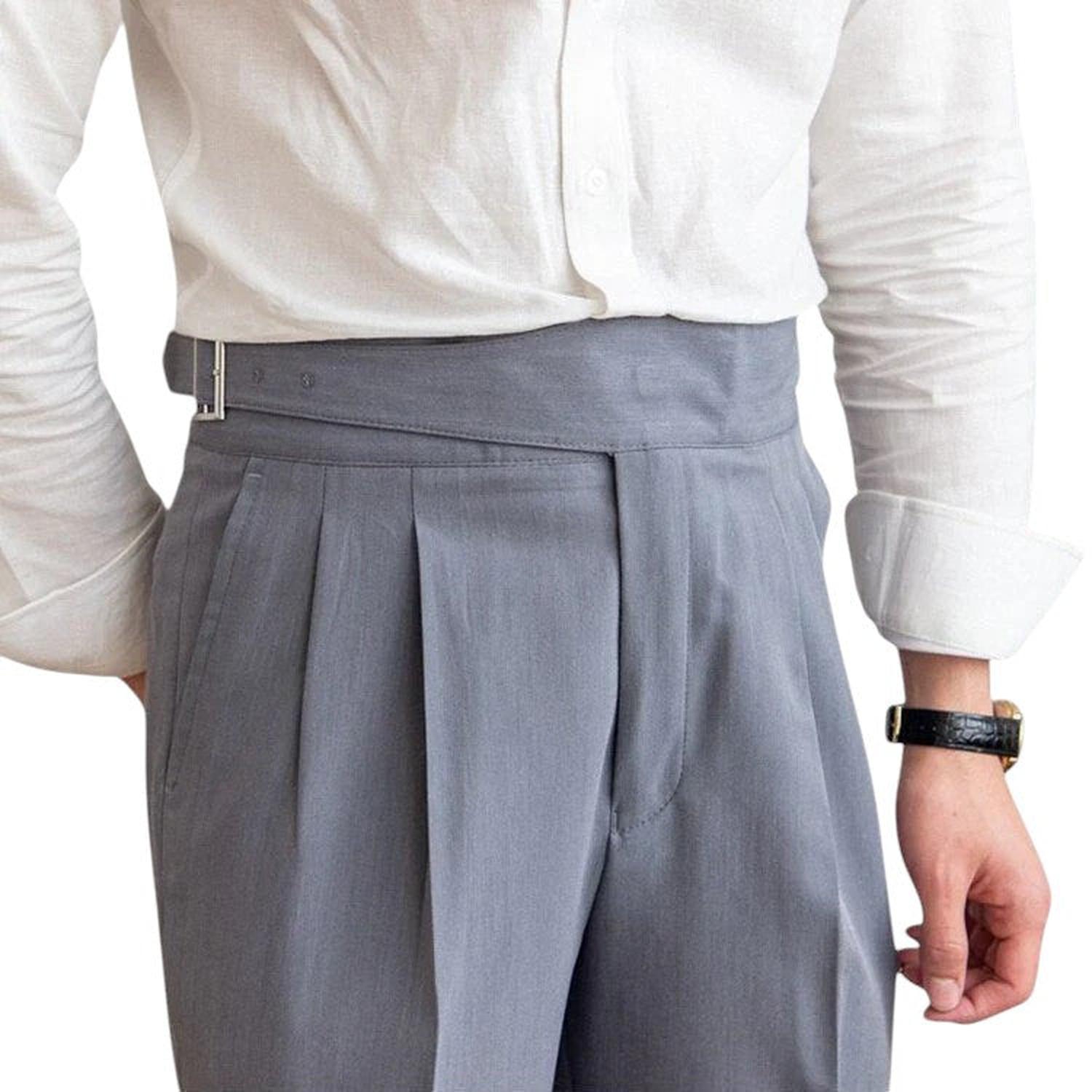 Men’s formal trousers – high-waisted with pleated front and classic fit