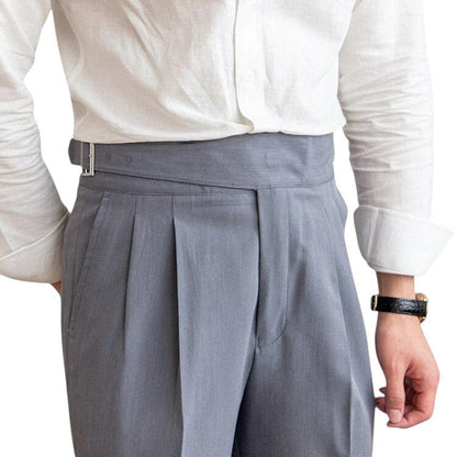 Men’s formal trousers – high-waisted with pleated front and classic fit