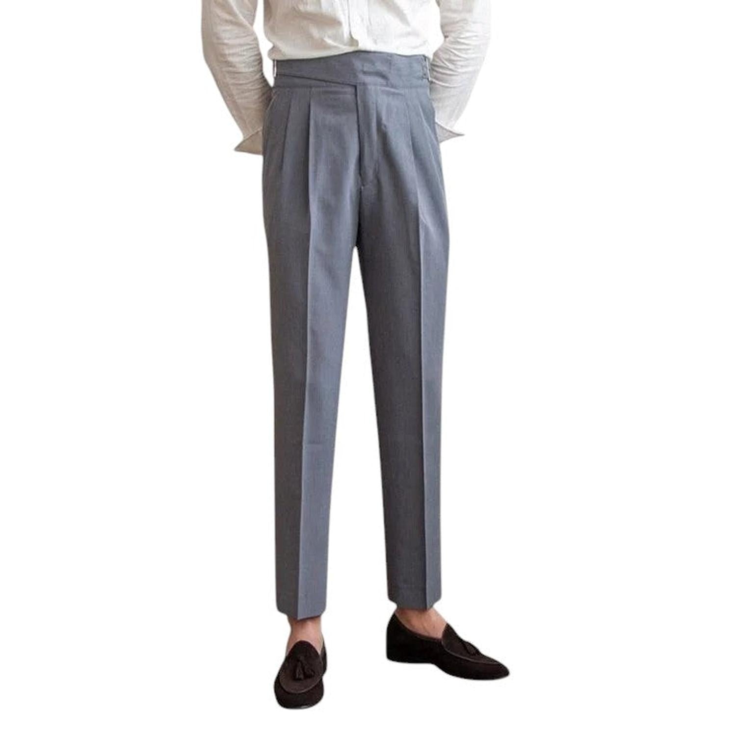 Men’s formal trousers – high-waisted with pleated front and classic fit