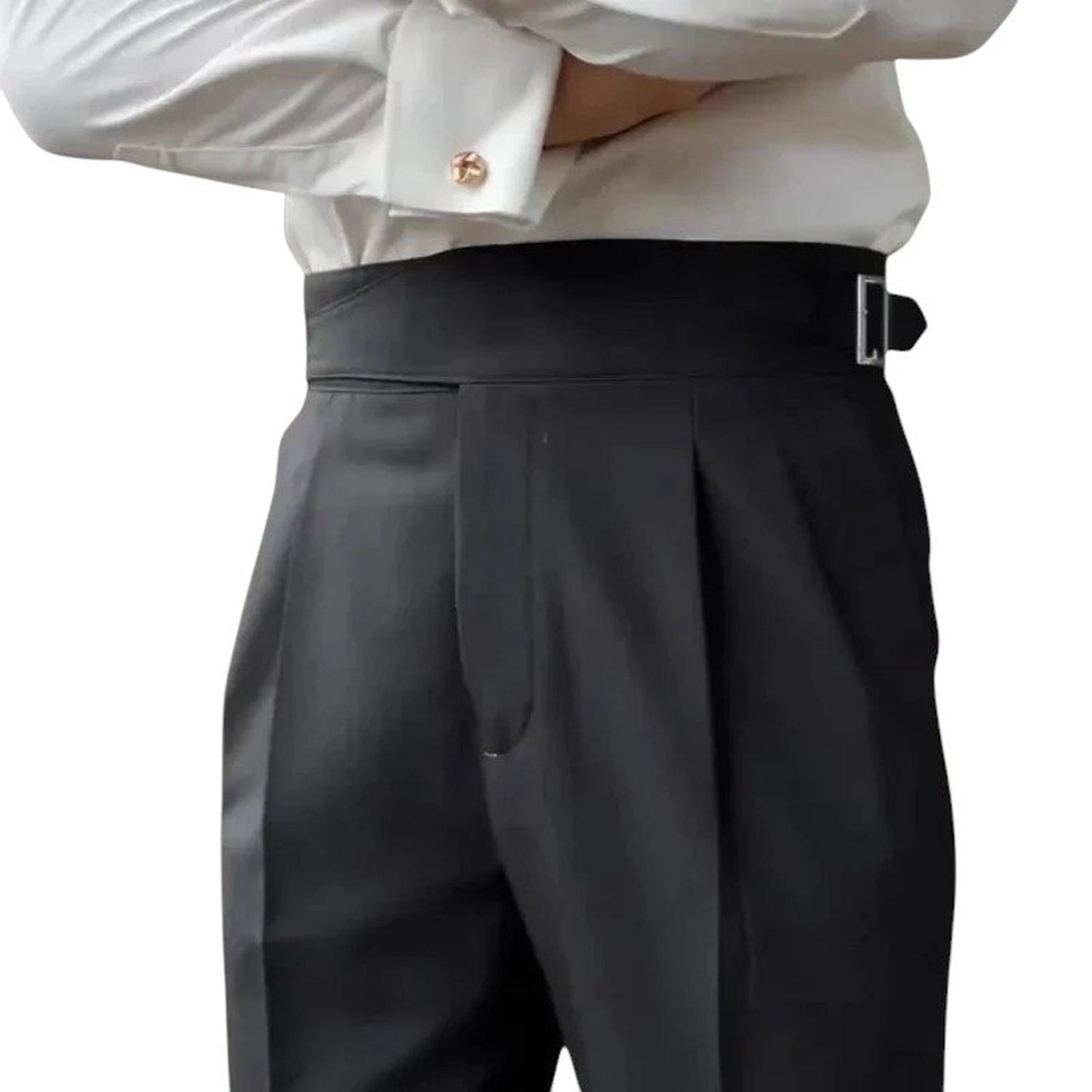Men’s formal trousers – high-waisted with pleated front and classic fit